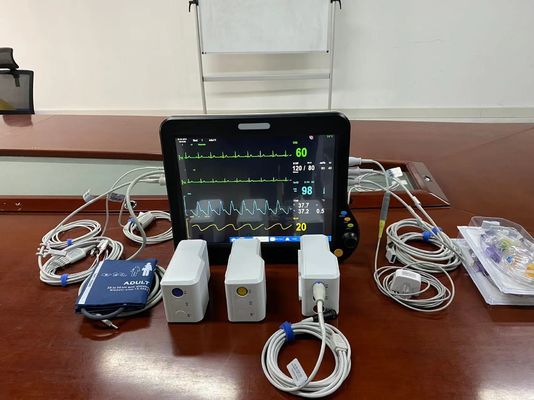 8-язычный портативный пациентский монитор 15-дюймовый TFT LCD экран ICU Кардиологический монитор