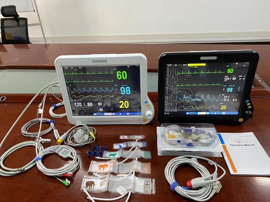 Многоязычный ветеринарный многопараметрический монитор 15 дюймов с EtCO2 CMS Touch