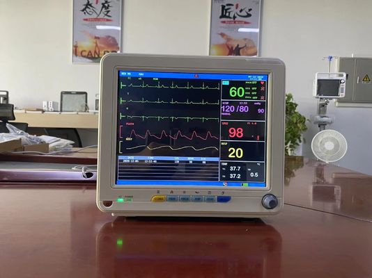 Монитор показателей жизнедеятельности ТФТ ЛКД медицинский электронный с измерением ЭКГ СПО2 НИБП и Темп