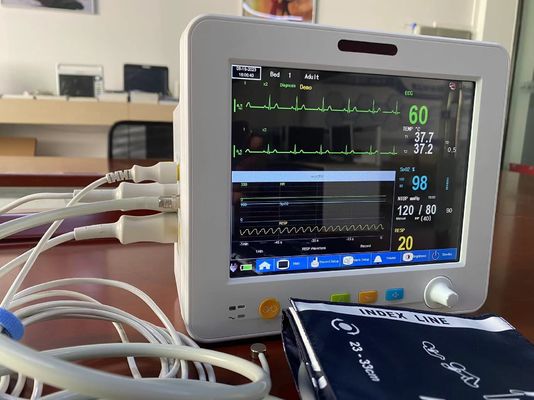 Облегченный монитор 8,4 дюймов портативный терпеливый, мониторы показателей жизненно важных функций Temp ECG SPO2 NIBP